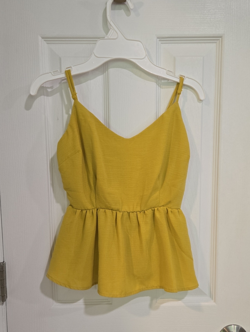 Women’s Mustard Yellow Peplum Cami Top